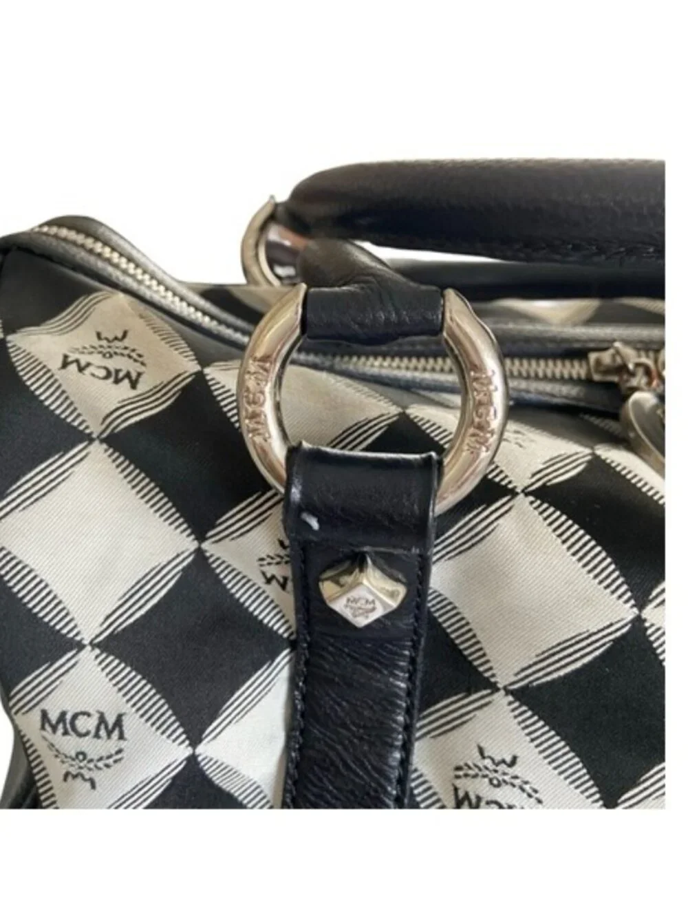 Rare MCM Limited Edition Vintage Diamond Monogram Large Bowling/Travel Bag